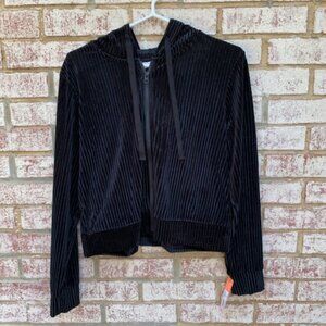 Colsie black ribbed hooded jacket size m - NWT
